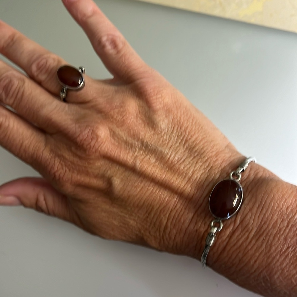 Silver Bracelet And Ring Set - image 1